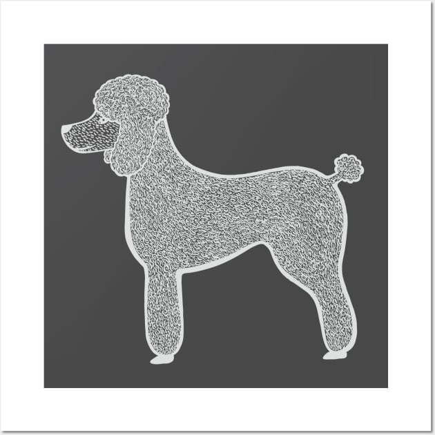 Poodle Ink Art - cool dog design - dark colors Wall Art by Green Paladin